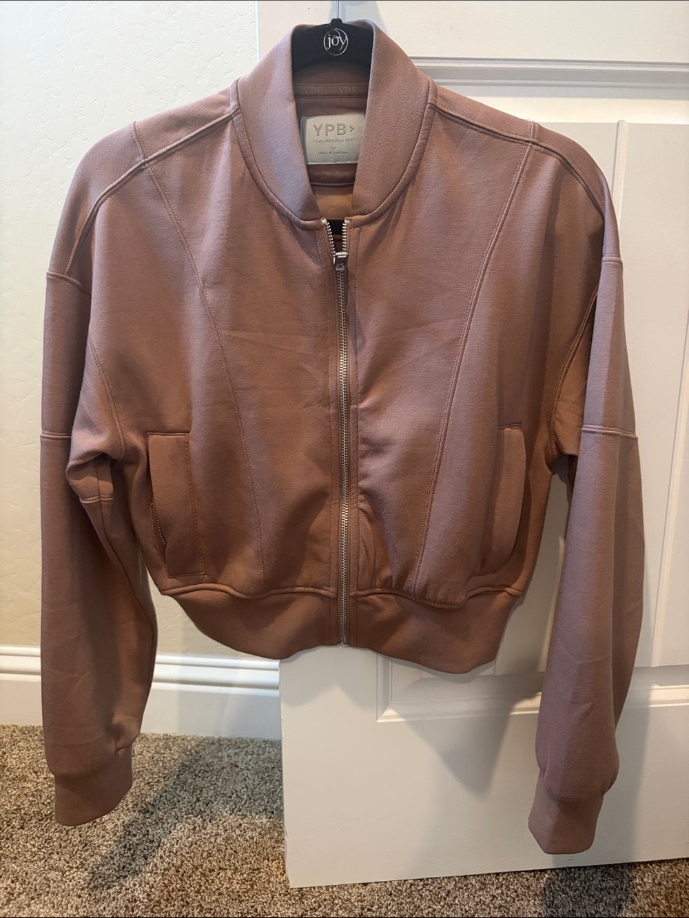 🥥 YPB Dusty Mauve Women's Bomber Jacket - Zip Front